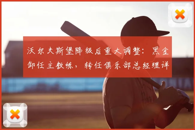 沃尔夫斯堡降级后重大调整：黑金卸任主教练，转任俱乐部总经理详情解析